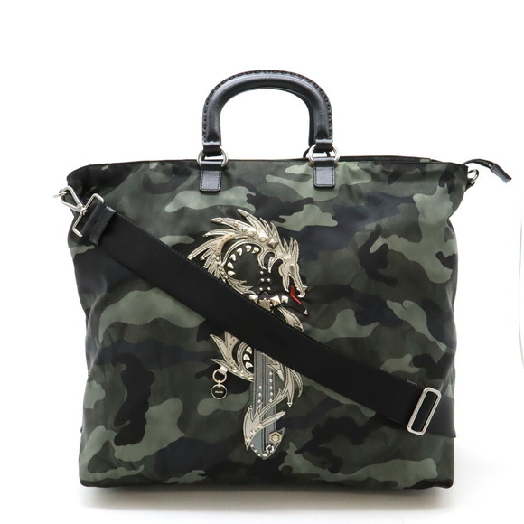 Prada Bag Shoulder Camouflage FUMO Nylon Green Dragon - Picture 1 of 9